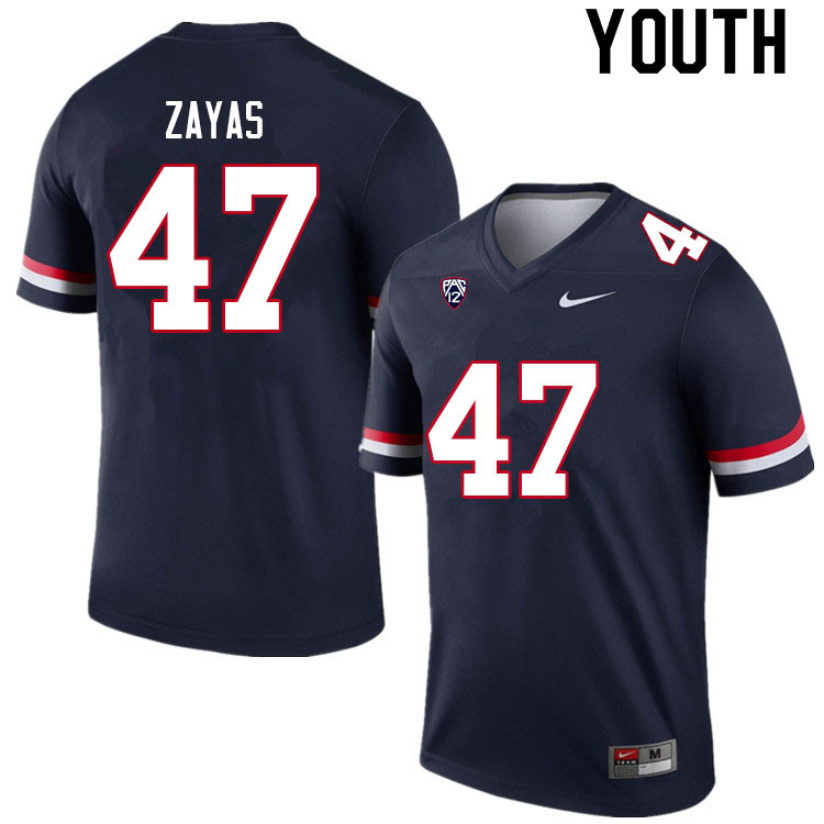 Youth #47 Victor Zayas Arizona Wildcats College Football Jerseys Sale-Navy - Click Image to Close